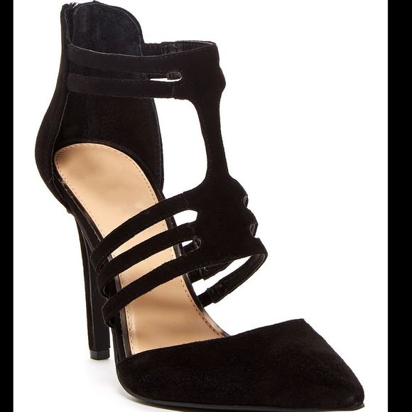 Jessica Simpson Shoes - Jessica Simpson Clementh Black Suede T Strap Pumps